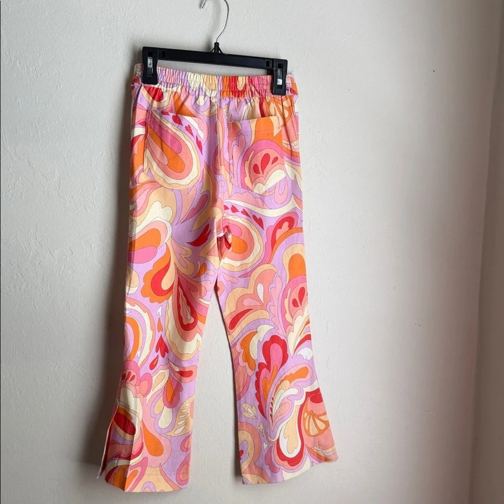 Zara Kids Pink Orange Cream Swirl Flare Jeans